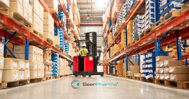 Warehouse with fork lift operator