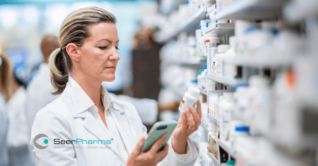Checking medicine in pharmacy