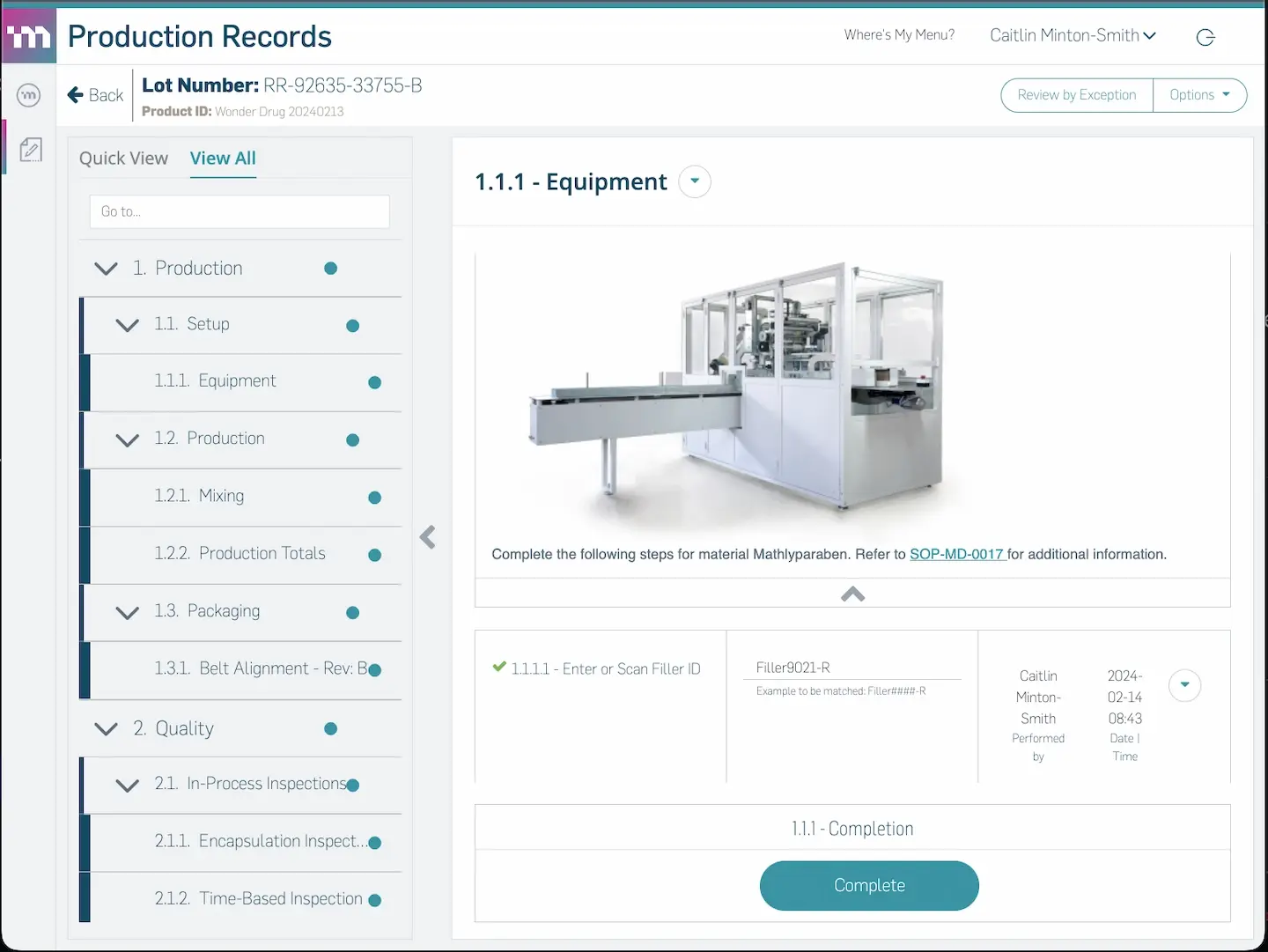 Asset Maintenance - Manufacturing Execution